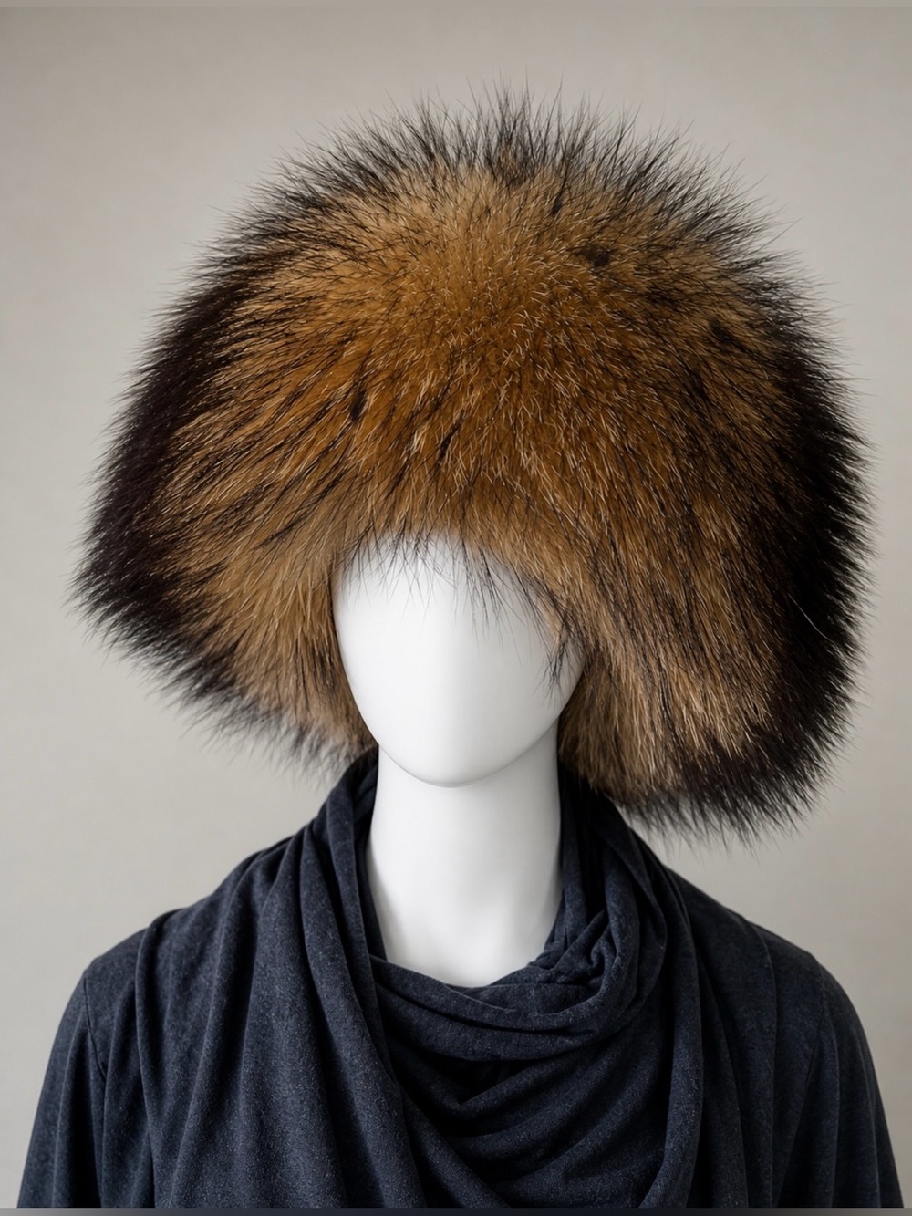 Real Lush Natural Lush Silky Fur Hat Gold Brown Silver Colors Comfort Warm NEW